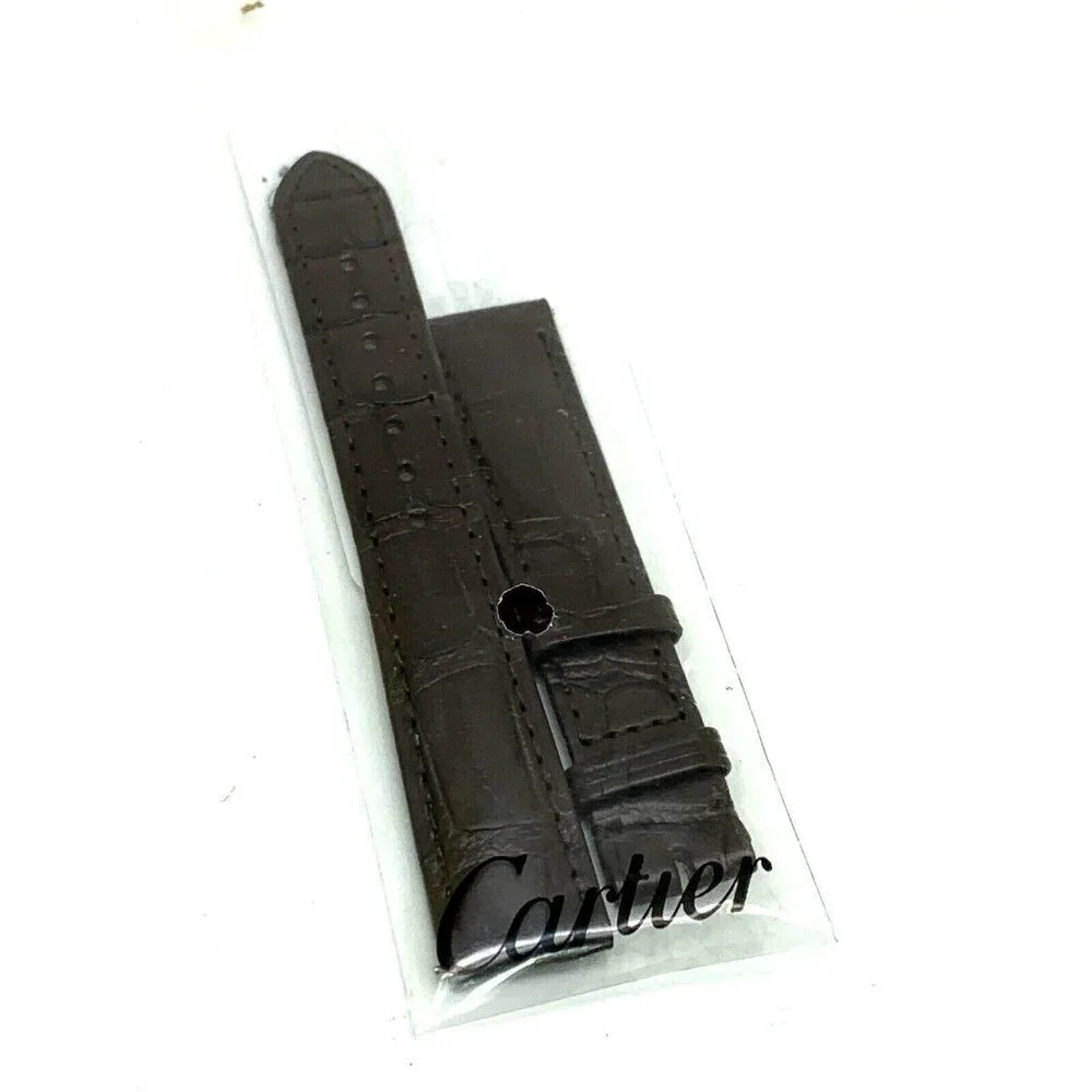 Cartier Women's Watch Replacement Band Brown Alligator Strap 16mm KD8SAM52